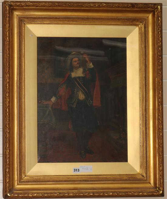 E Percy Wylde Cavalier raising a glass 49 x 35cm.